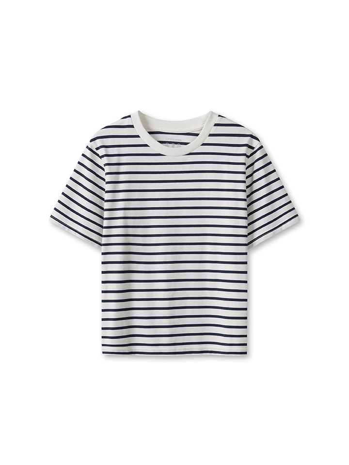 여성) 쿨에어 코튼 스트라이프 반팔 티