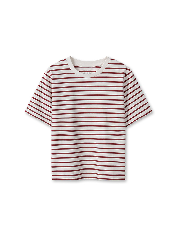 여성) 쿨에어 코튼 스트라이프 반팔 티