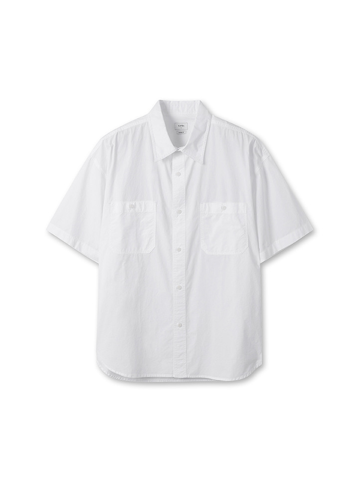 남성) 포플린 반팔 워크 셔츠