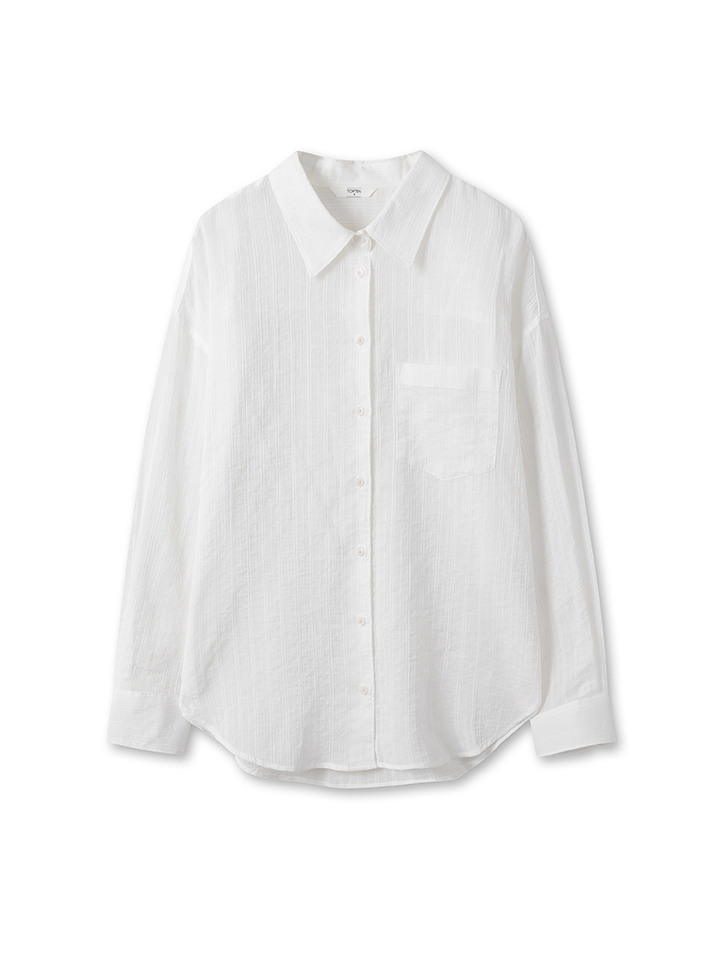 여성) 시어 레이스 블라우스