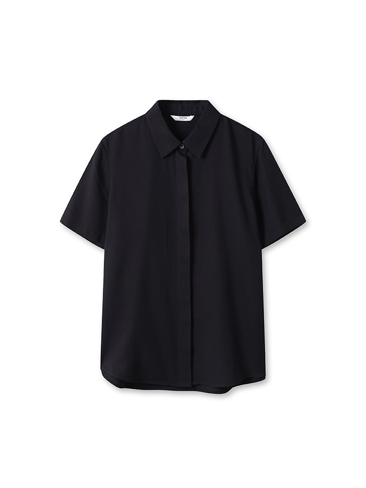 여성) 레이온 베이직 반팔 블라우스