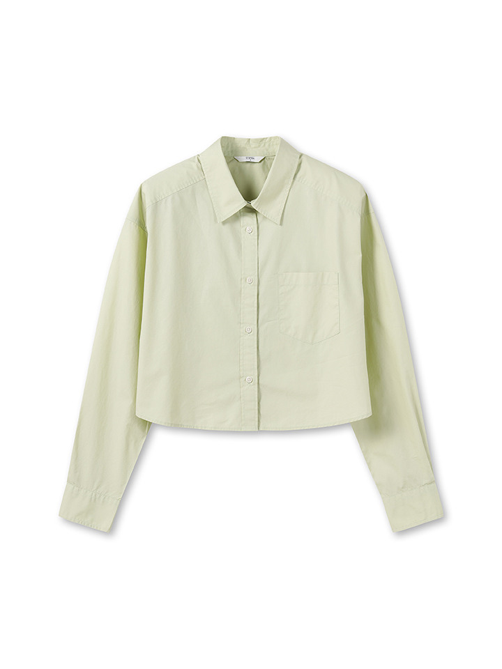 여성) 포플린 크롭 셔츠