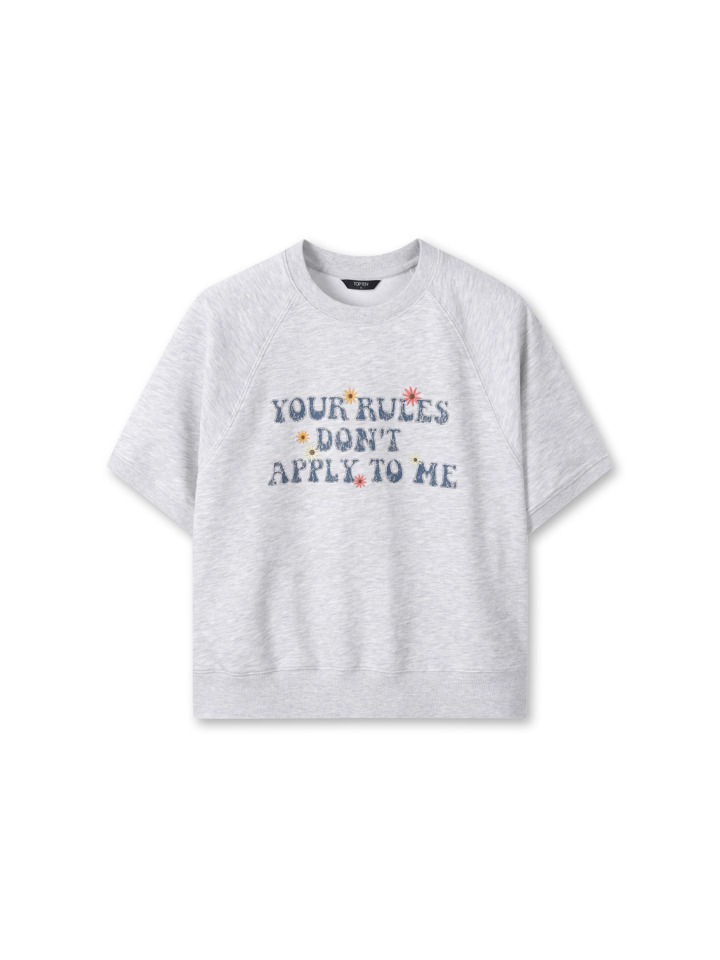 여성) 소프트 테리 그래픽 반팔 스웨트셔츠