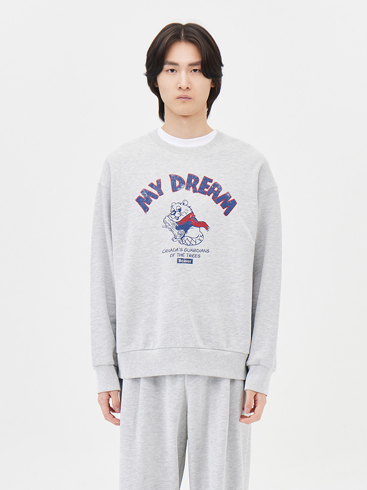 공용) 코튼 테리 그래픽 스웨트셔츠