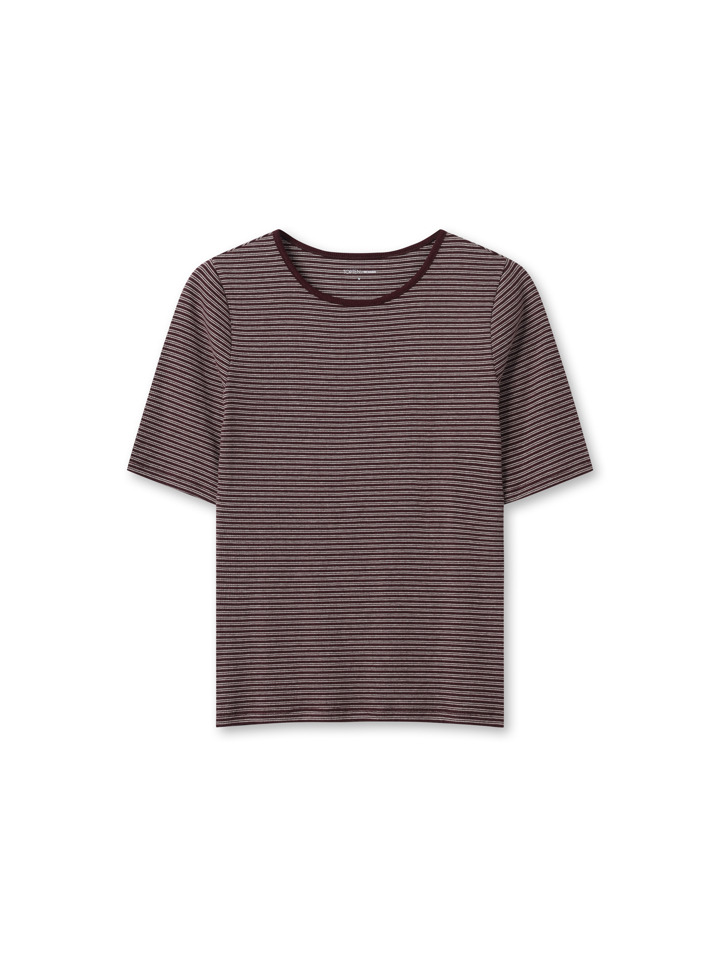 여성) 소프트 립 크루넥 5부 티