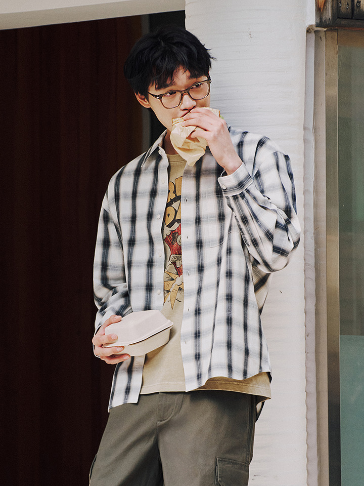 공용) 포플린 오버핏 셔츠