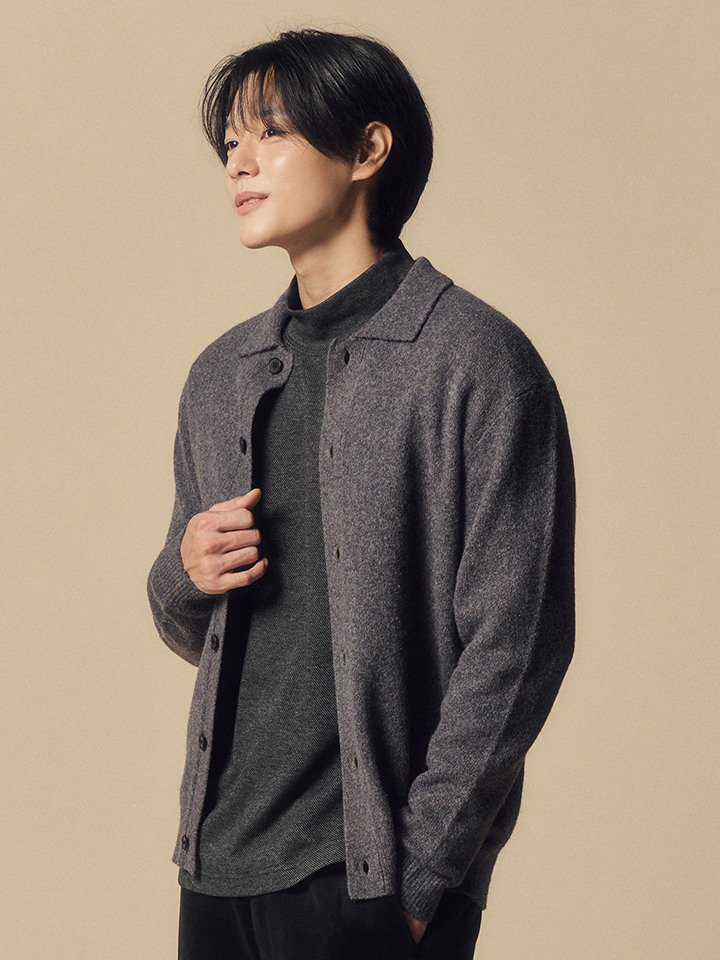 남성) 알파카 블렌드 카라 가디건