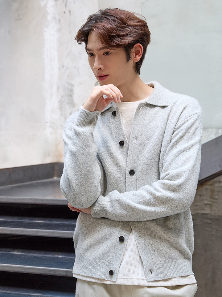 남성) 알파카 블렌드 카라 가디건