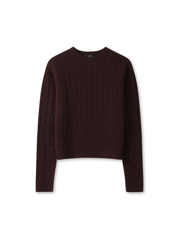 여성) 퍼펙트 램스울 케이블 스웨터