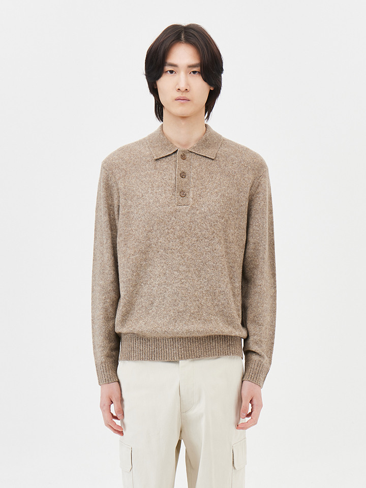 남성) 알파카 블렌드 폴로넥 스웨터