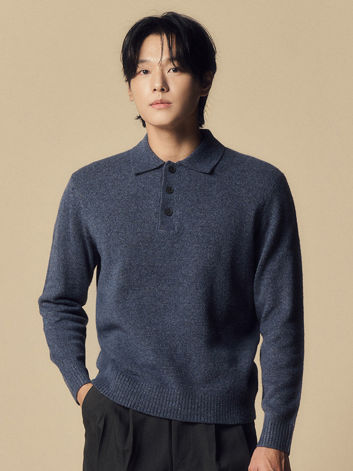 남성) 알파카 블렌드 폴로넥 스웨터