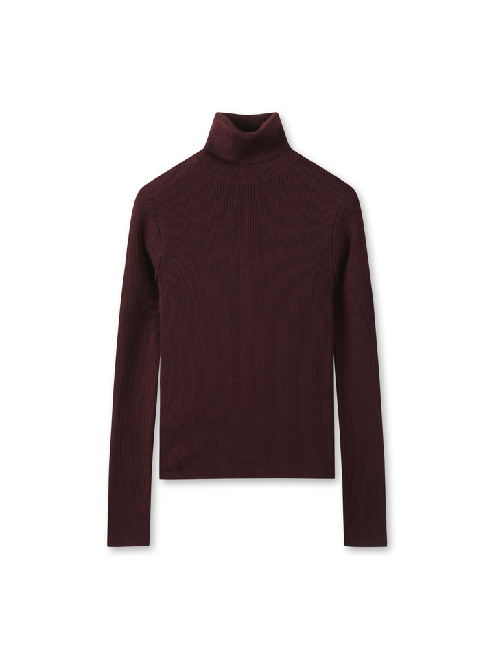 여성) 프리미엄 화인 메리노 립 터틀넥 스웨터
