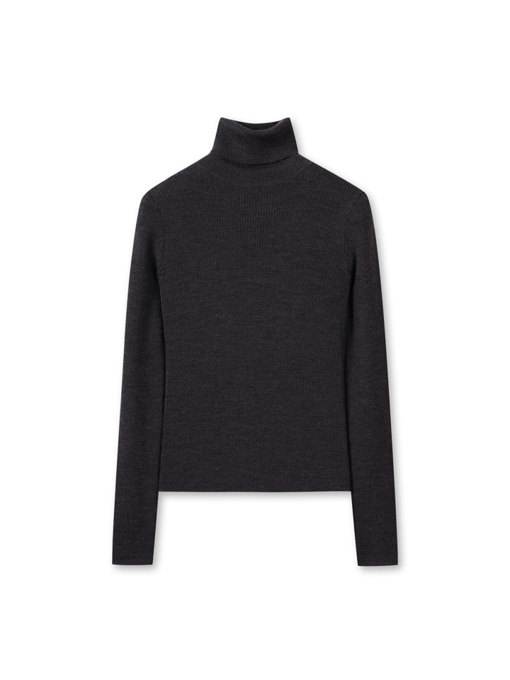 여성) 프리미엄 화인 메리노 립 터틀넥 스웨터