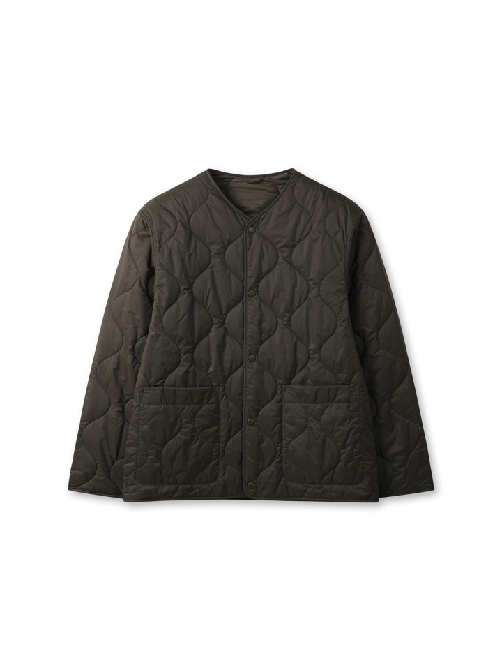 남성) 넥리스 퀼팅 점퍼