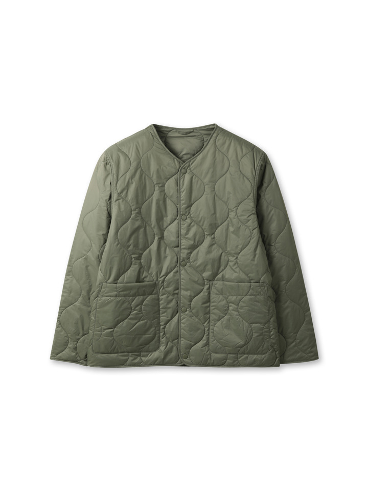 남성) 넥리스 퀼팅 점퍼