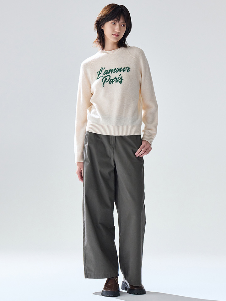 여성) 와이드 치노 팬츠