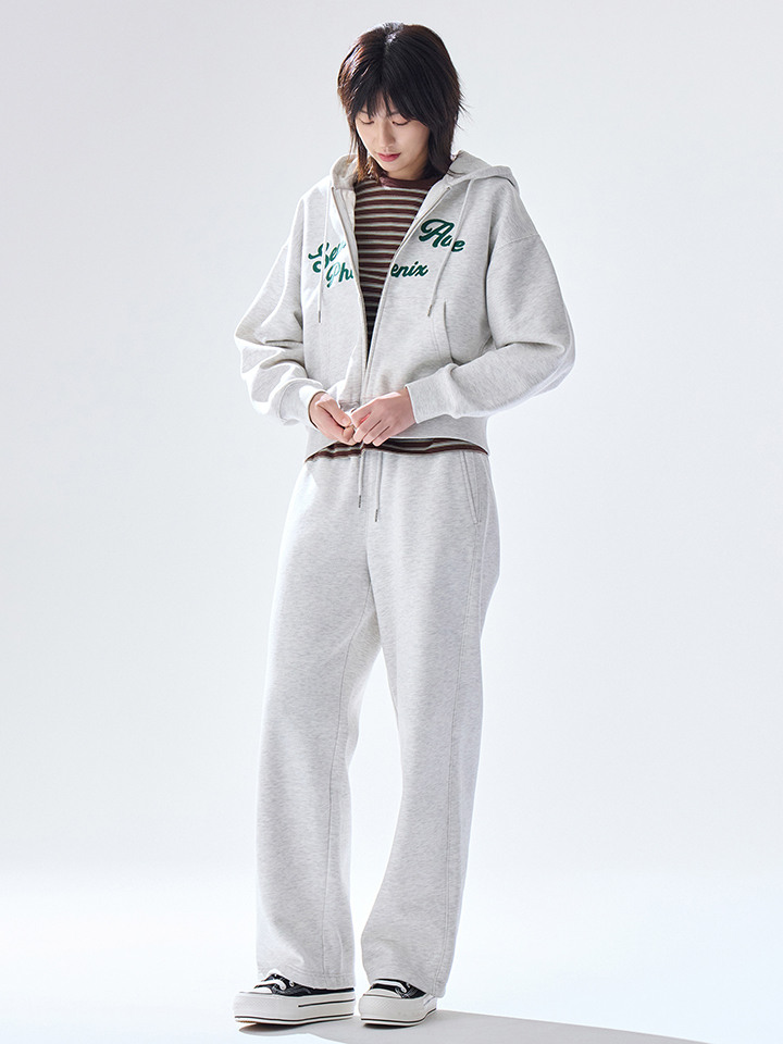 여성) 플리스 스트레이트 스웨트팬츠