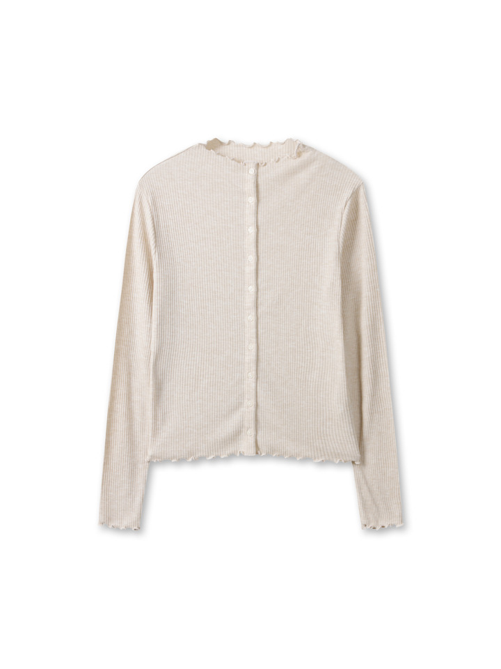 여성) 립 퍼널넥 버튼 가디건