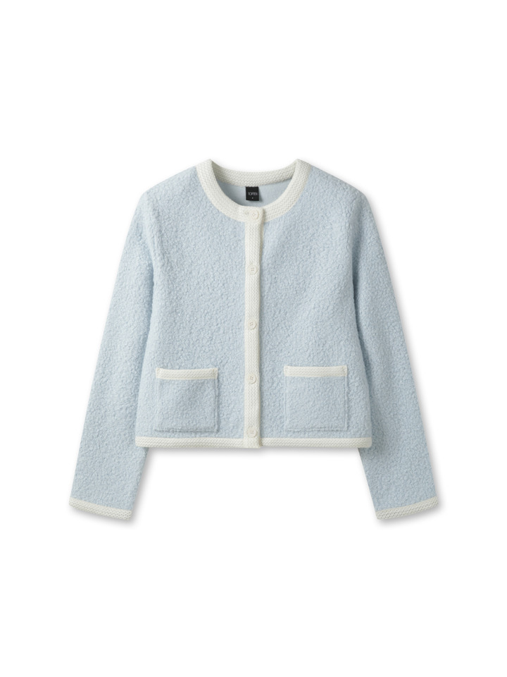 여성) 부클 크루넥 가디건