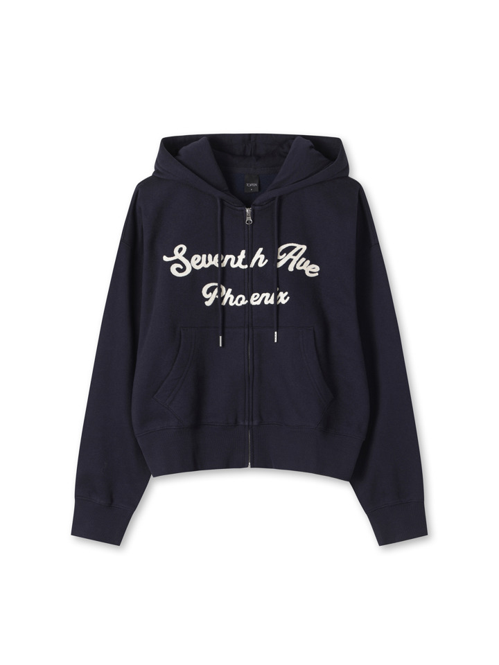 여성) 플리스 그래픽 후드 집업 (SET-UP)