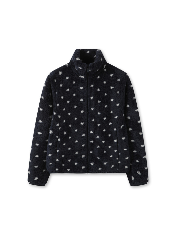 여성) 플러피플리스 하이넥 집업