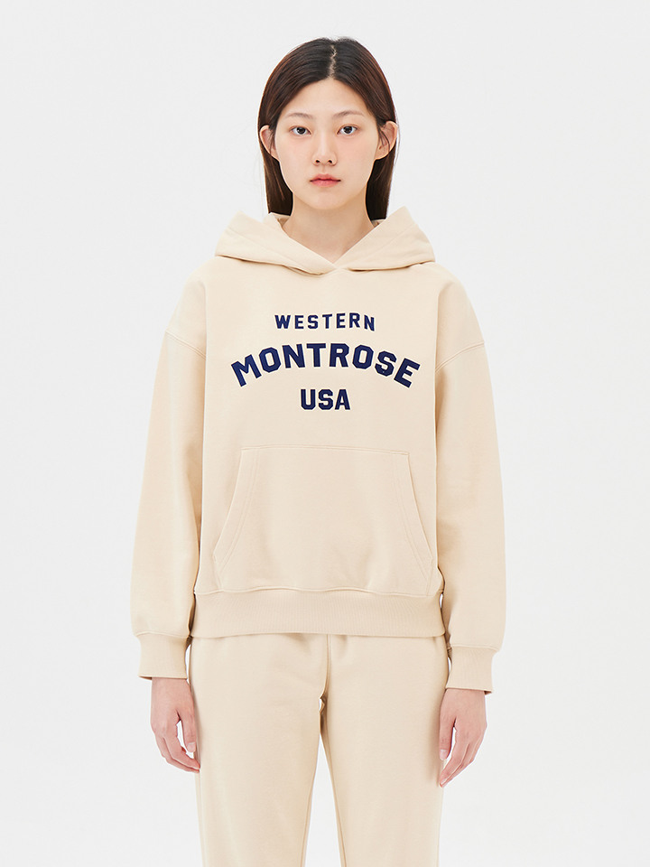 여성) 플리스 그래픽 스웨트 후디 (루즈핏)