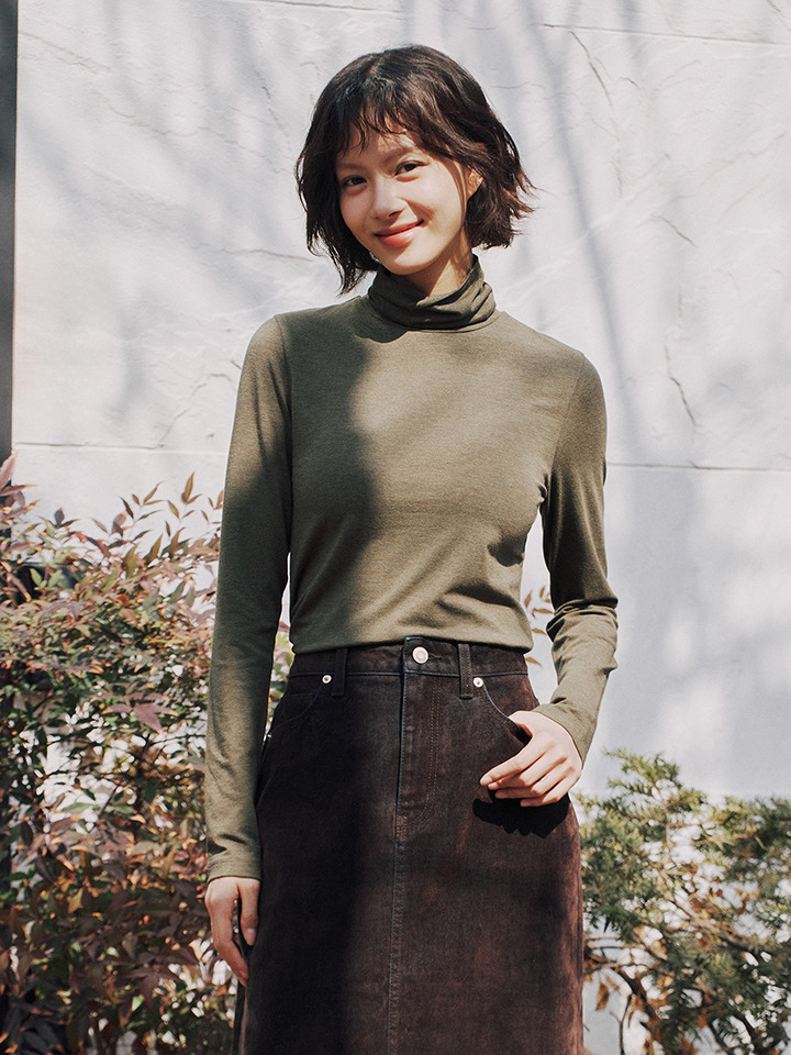 여성)  소프트 터틀넥 긴팔티