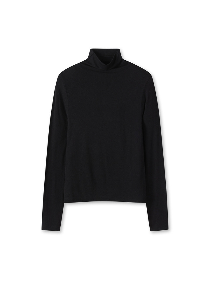 여성) 울 블렌드 퍼널넥 T (긴팔)