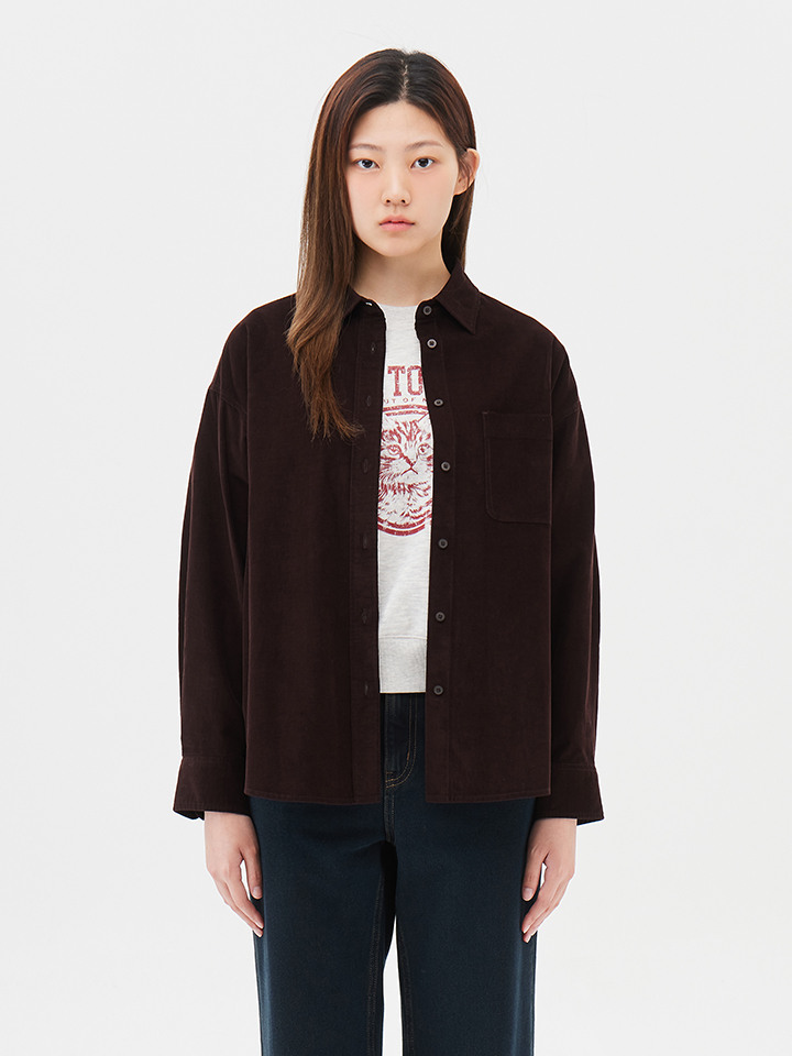 여성) 코듀로이 오버핏 셔츠