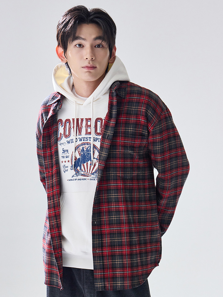 공용) 플란넬 오버핏 셔츠