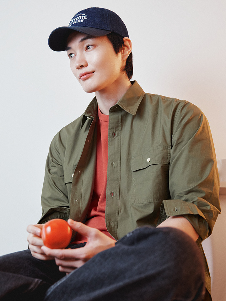 공용) 배색 그래픽 자수 볼캡