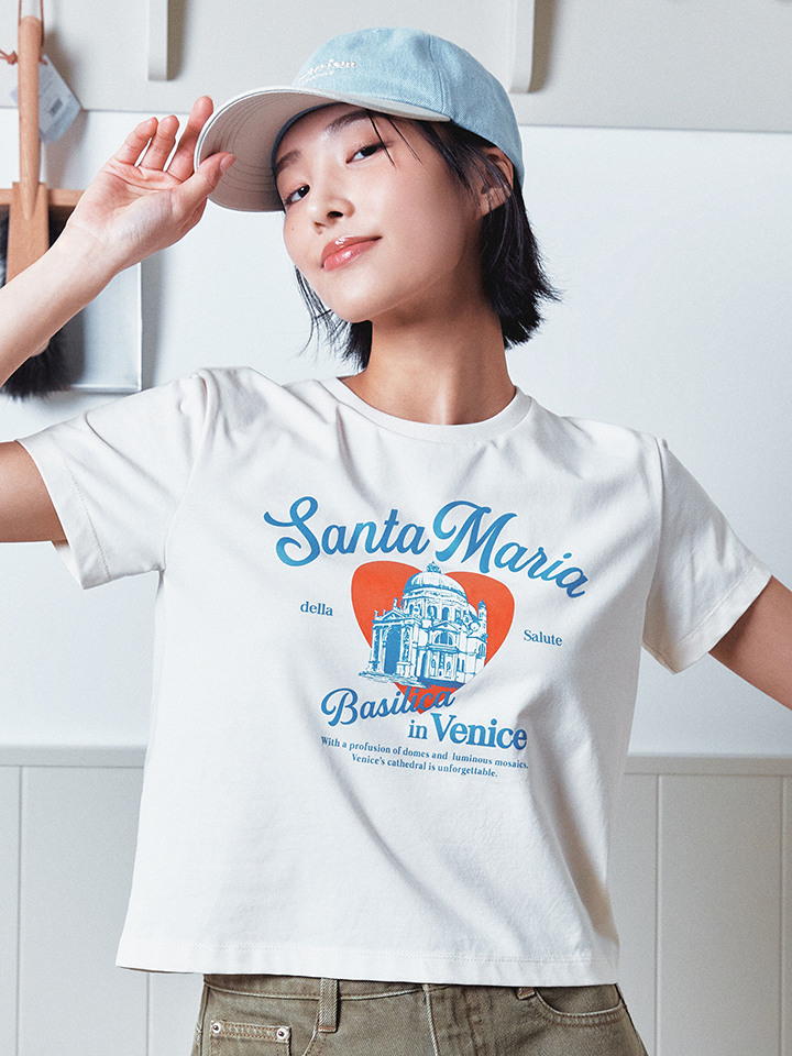 공용) 배색 그래픽 자수 볼캡