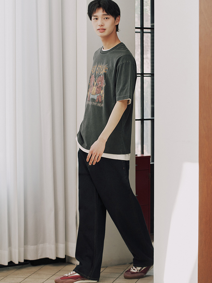 남성) 와이드 데님