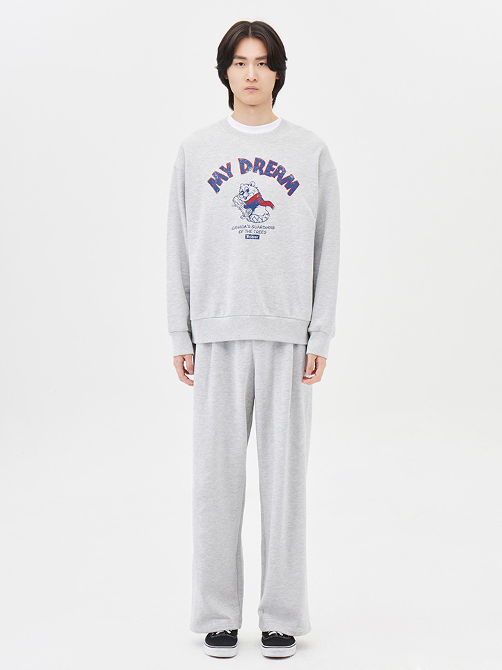 남성) 코튼 테리 턱 와이드 스웨트 팬츠