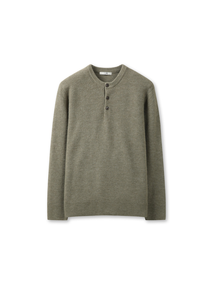 남성) 커스터드얀 헨리넥 스웨터