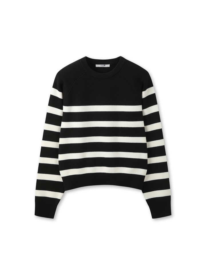 여성) 코튼블렌드 스웨터 (스트라이프)