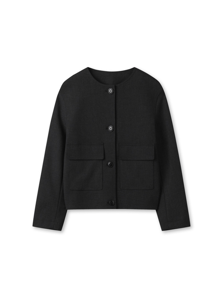 여성) 라운드넥 재킷