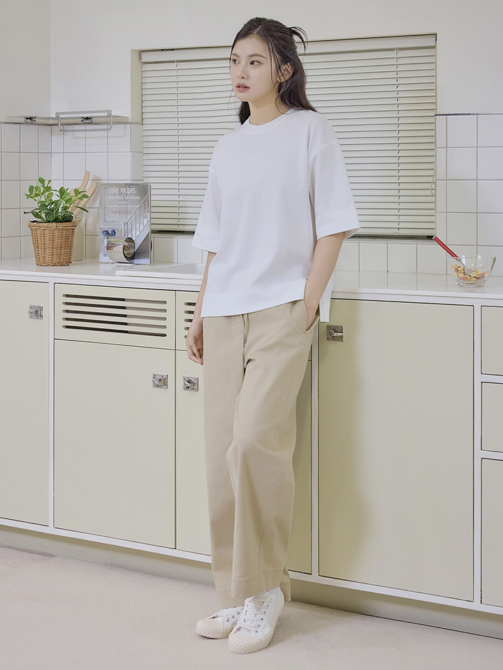 여성) 코튼 배럴핏 밴딩 밴츠