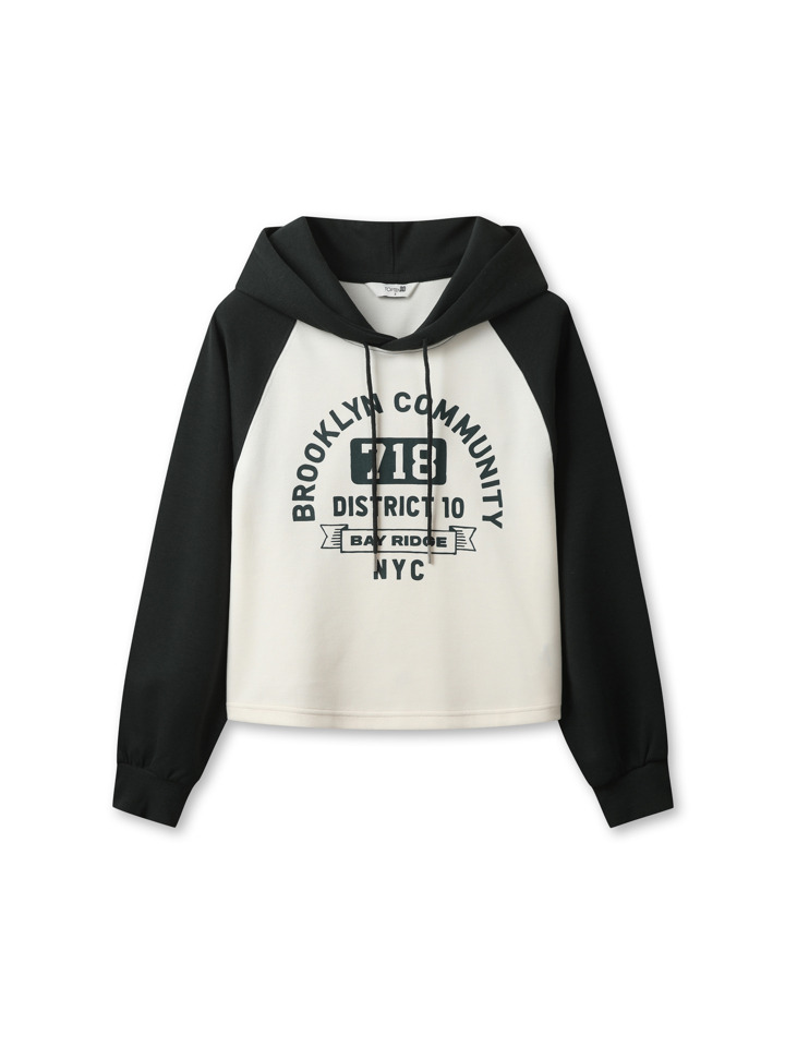 여성) 더블니트 그래픽 스웨트후디