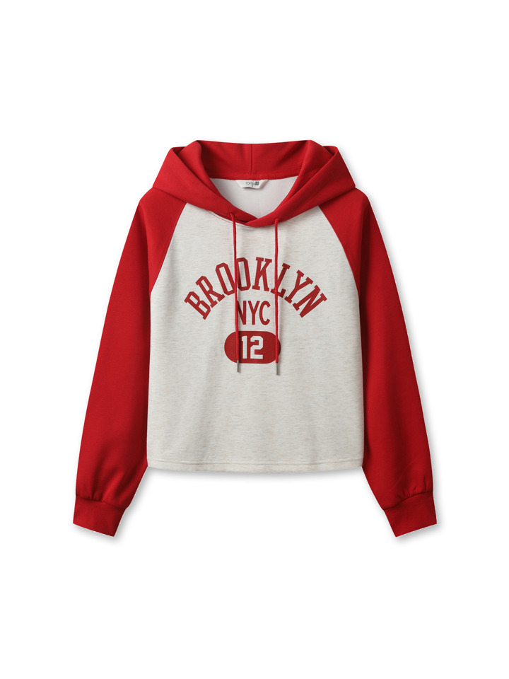 여성) 더블니트 그래픽 스웨트후디