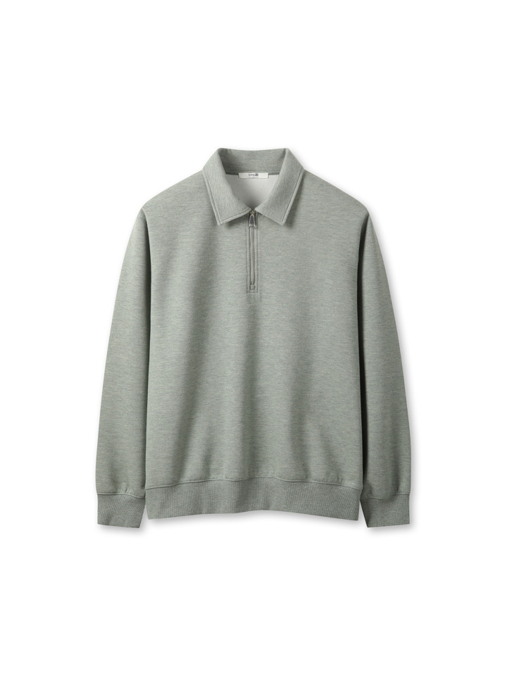 남성) 더블니트 하프 집업 