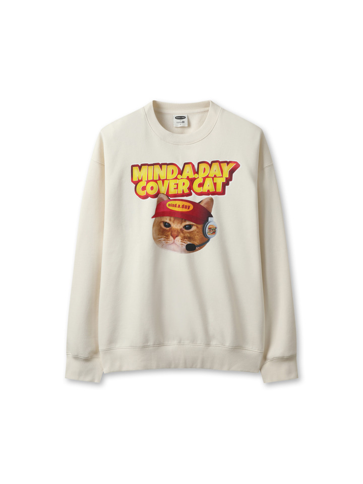 남성) [마인드어데이 커버캣] 콜라보 플리스 스웨트셔츠