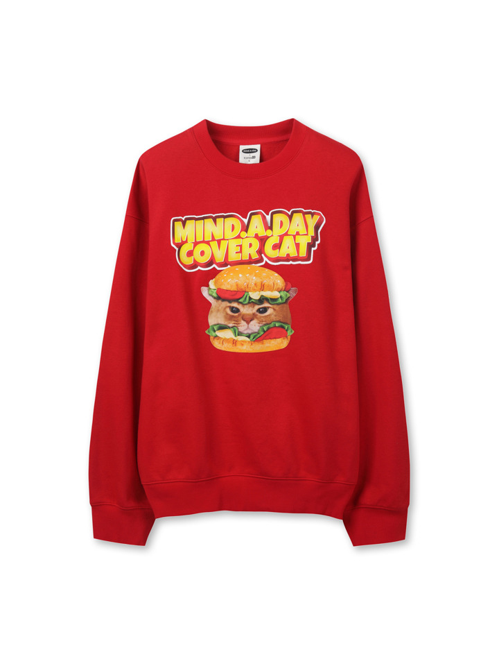 남성) [마인드어데이 커버캣] 콜라보 플리스 스웨트셔츠