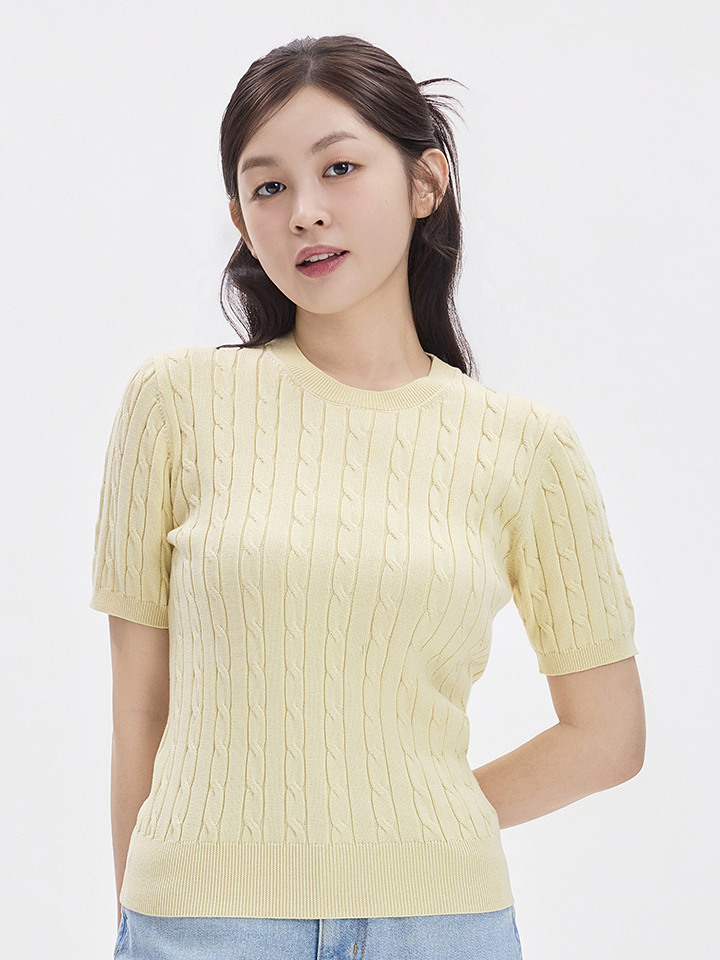 여성) 수피마코튼 케이블 스웨터