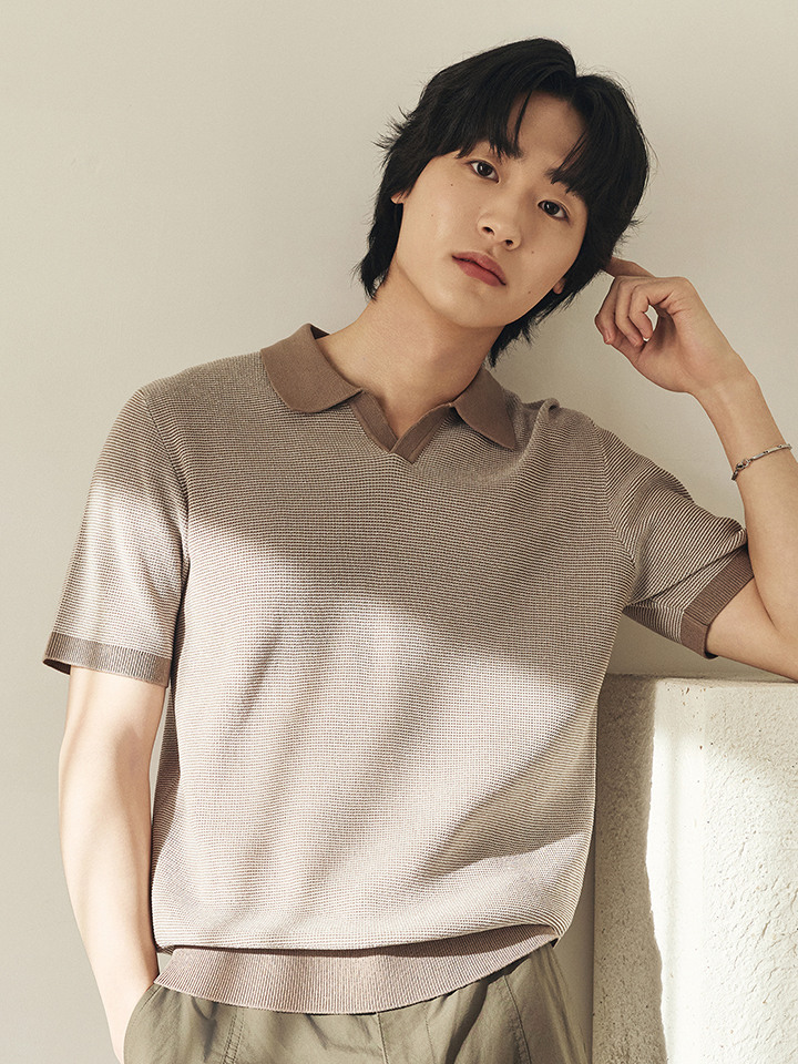 남성) 쿨라이트 오픈카라 스웨터