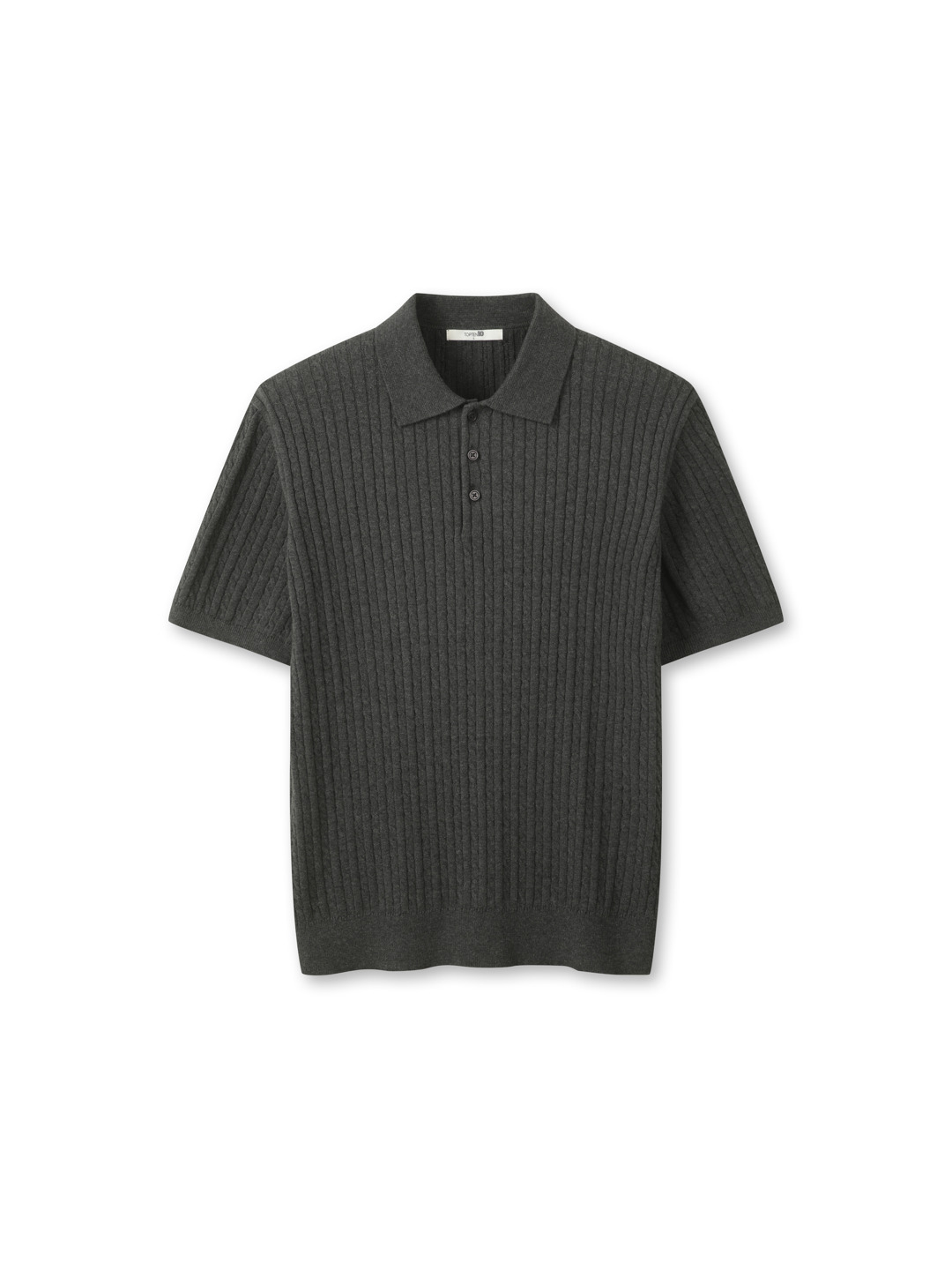 남성) 코튼 폴로 케이블 스웨터