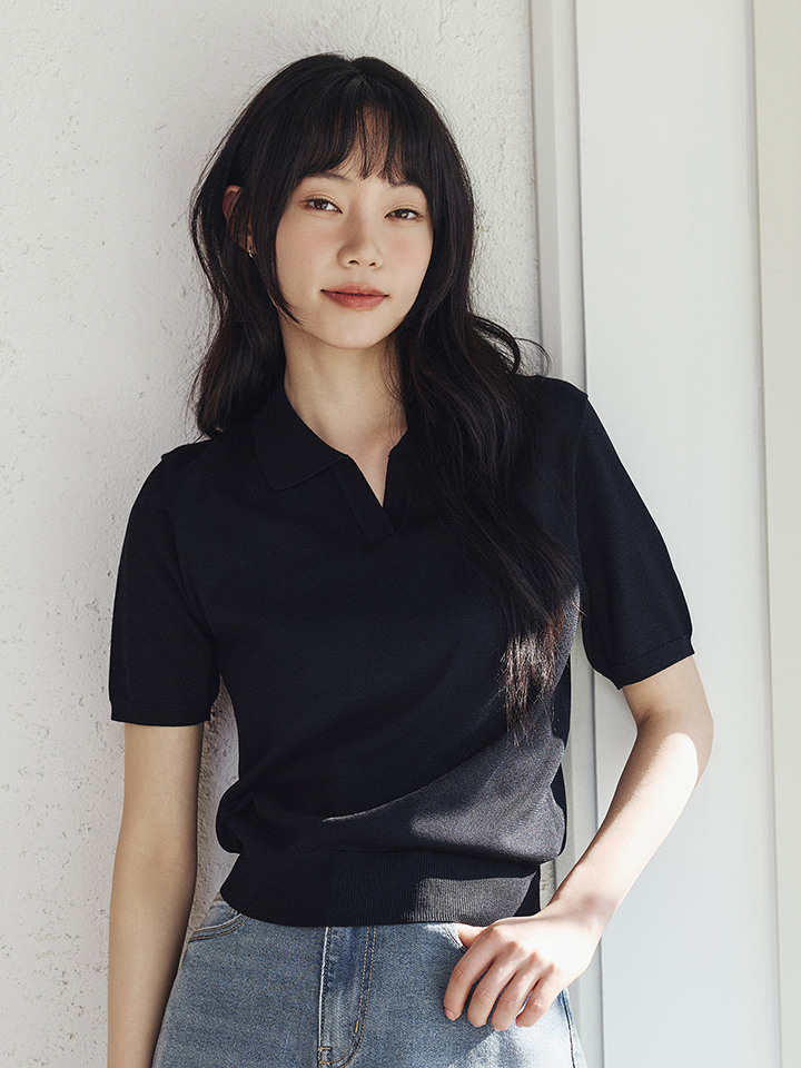 여성) 쿨라이트 오픈카라 스웨터