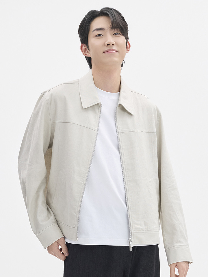 남성) 리넨블렌드 트러커 재킷