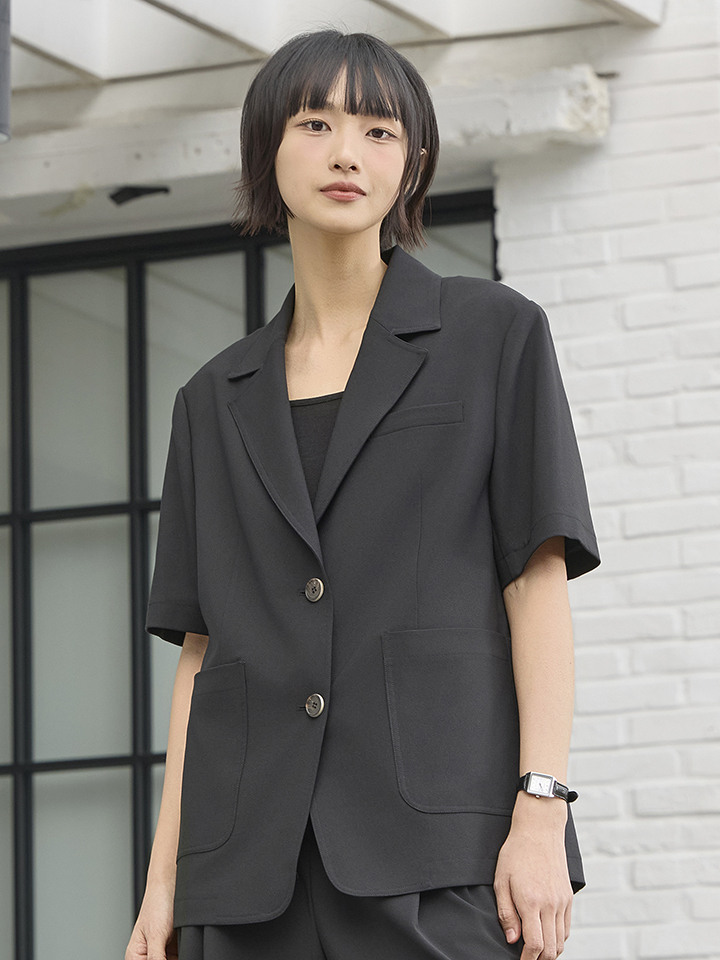 여성) COOL 카라 재킷(5부)