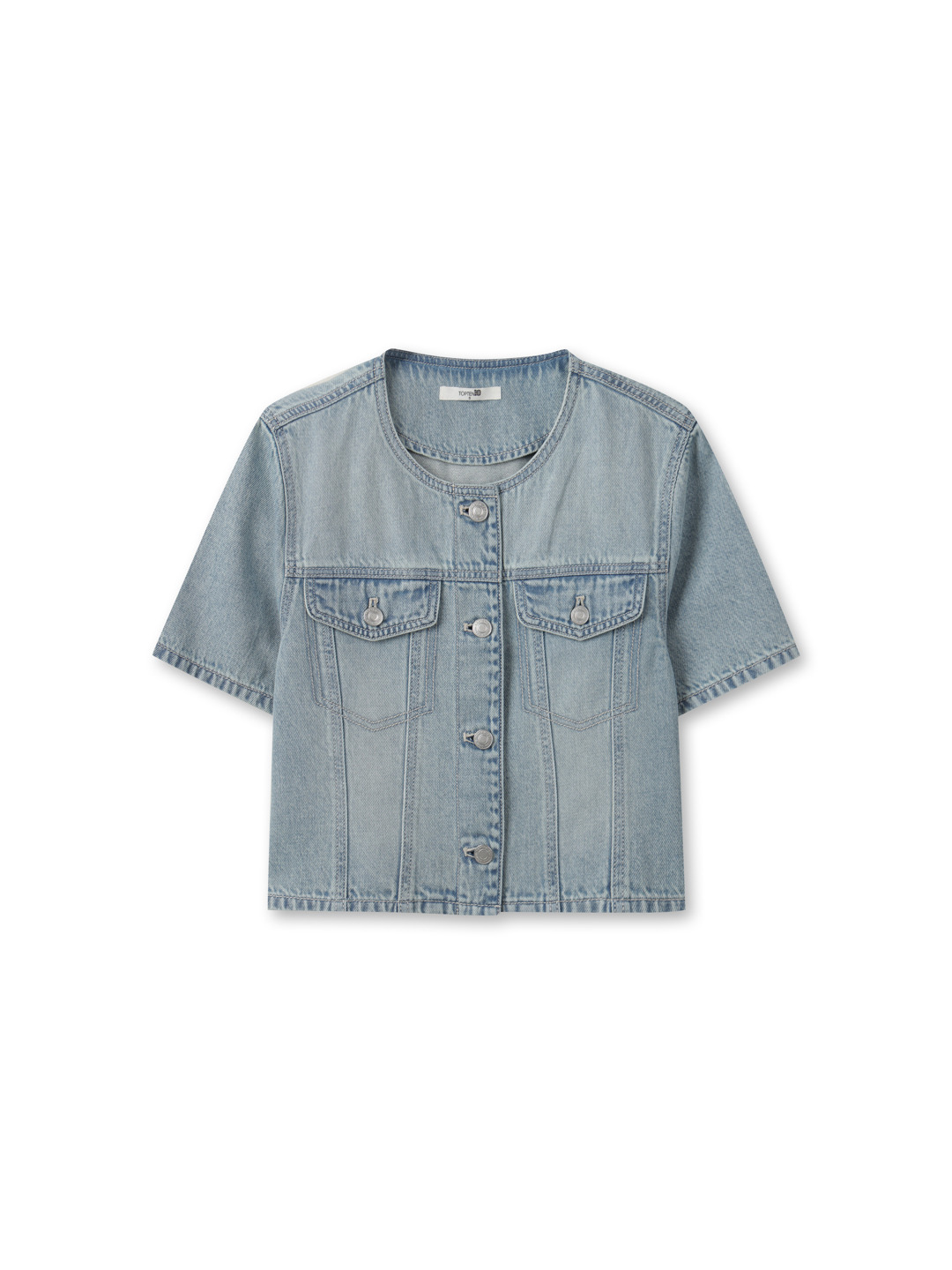 여성) 데님 라운드넥 재킷(5부)